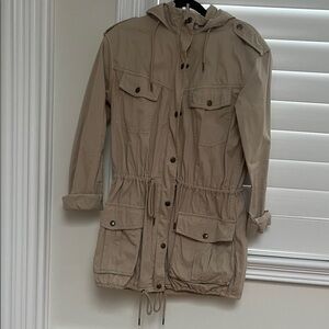 Talula Beige Utility Jacket with Hood